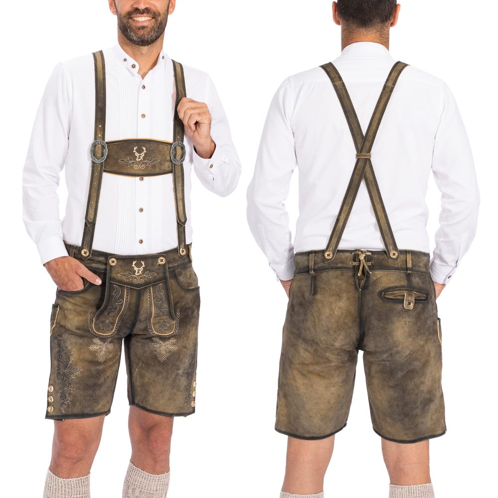 NEW OKTOBERFEST LEDERHOSEN MEN OKTOBERFEST COSTUME - GENUINE LEATHER, GERMA